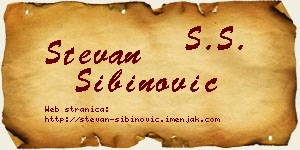 Stevan Sibinović vizit kartica